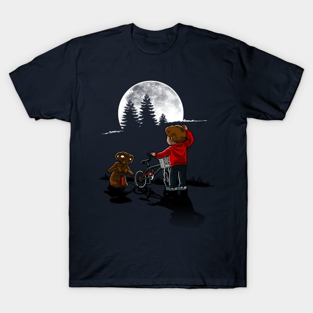 Funny Extraterrestrial Alien 80's Movies Cycling Cartoon T-Shirt by BoggsNicolas
